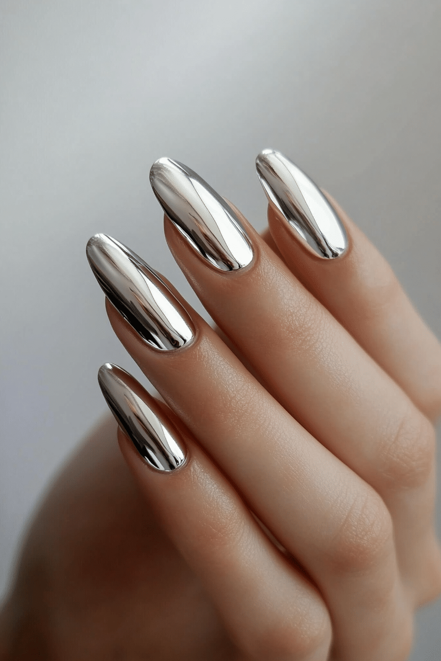 17. Chrome Accents (Nail Design Ideas) - Nail Design Ideas