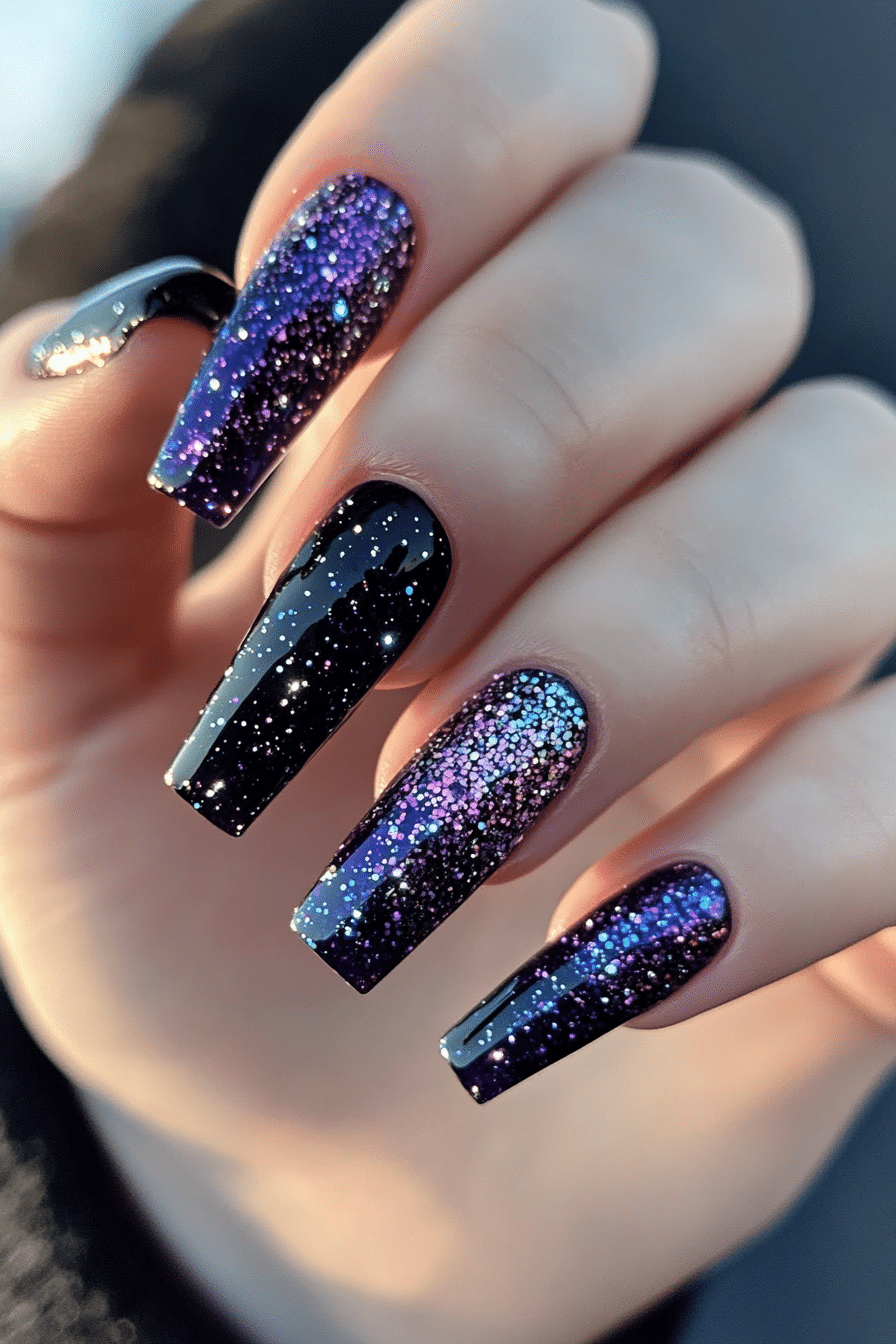 24. Galaxy Sparkle (Nail Design Ideas) - Nail Design Ideas