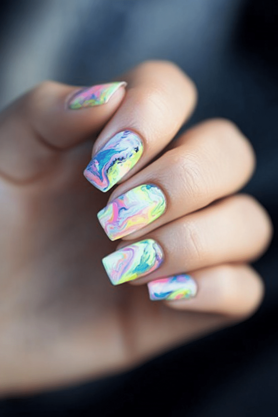 25. Watercolor Swirls (Nail Design Ideas) - Nail Design Ideas