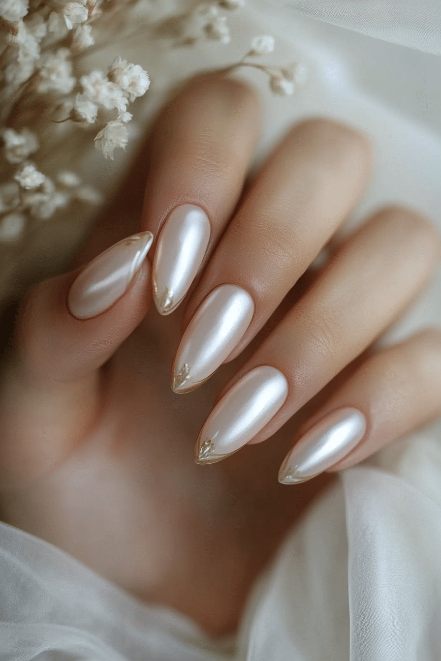 1. Glazed Pearl Elegance (Homecoming Nail Design Ideas) - Homecoming Nail Design Ideas