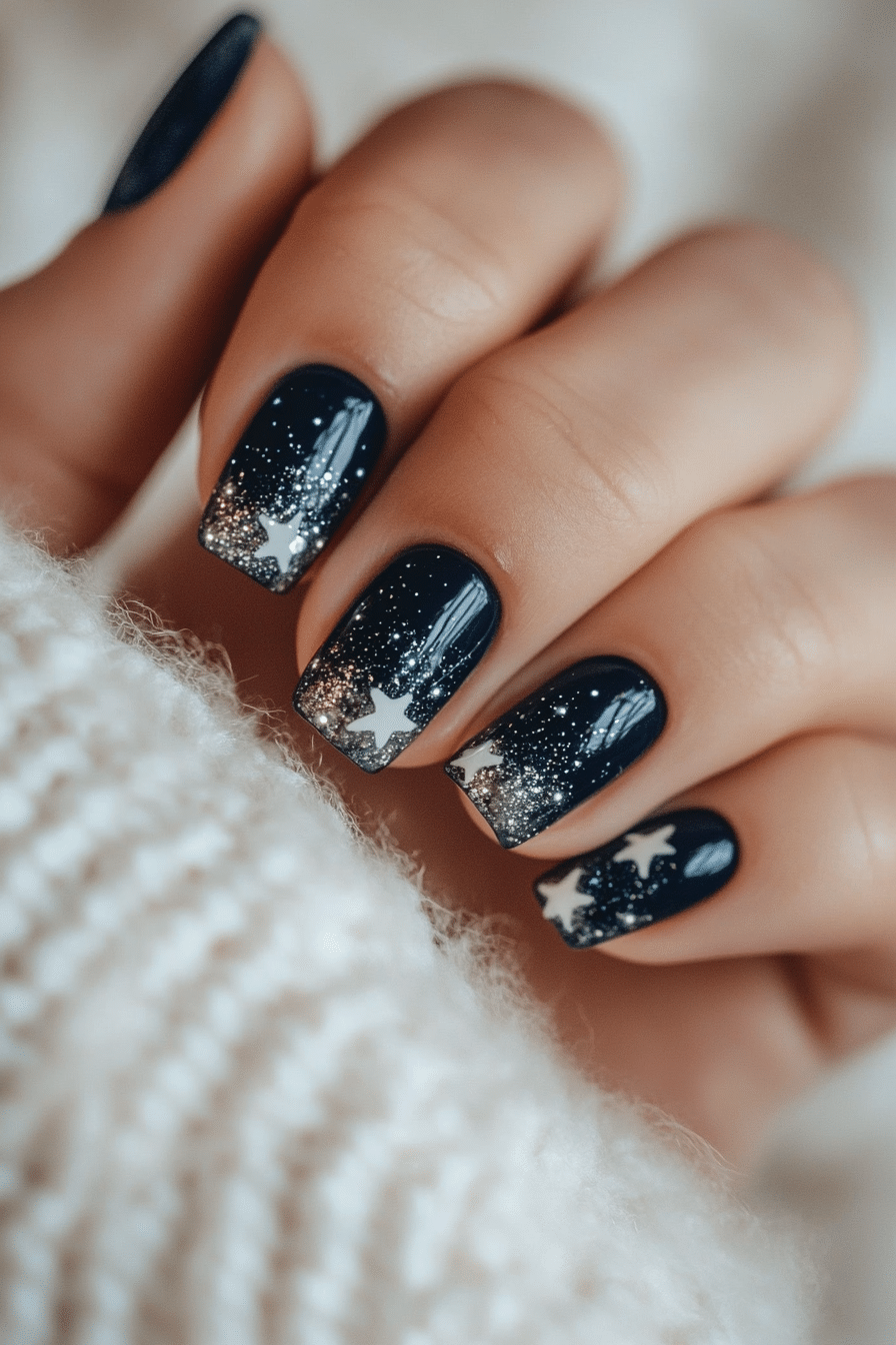 6. Celestial Starry Night (Homecoming Nail Design Ideas) - Homecoming Nail Design Ideas