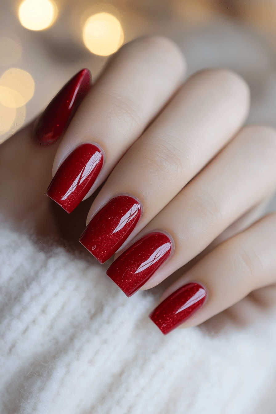 12. Classic Cherry Red Elegance (Homecoming Nail Design Ideas) - Homecoming Nail Design Ideas