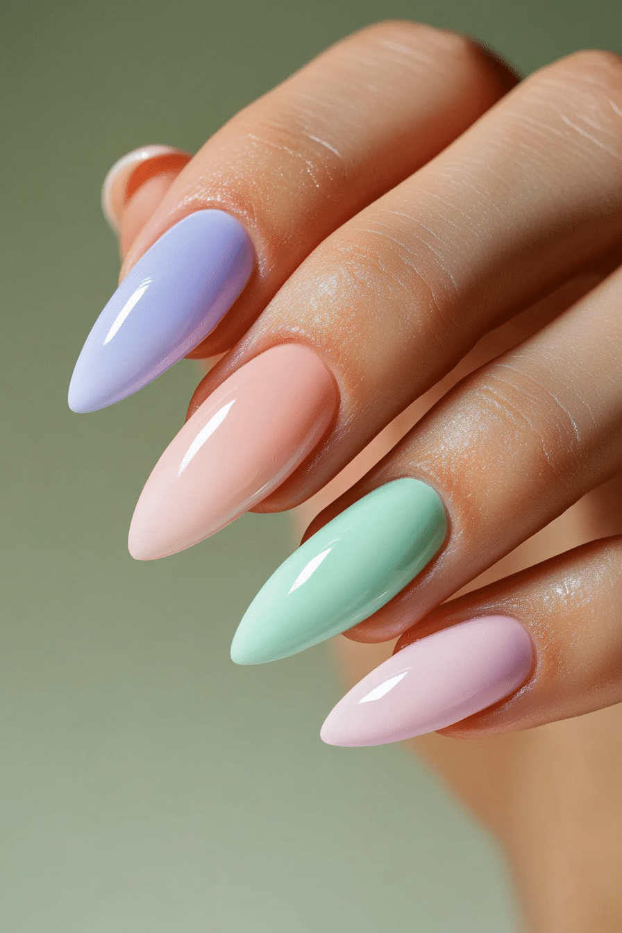 20. Pastel Rainbow (Homecoming Nail Design Ideas) - Homecoming Nail Design Ideas