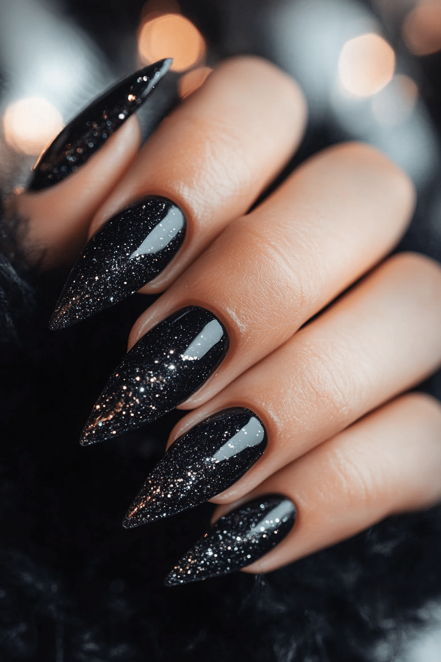 22. Galaxy Glitter Explosion (Homecoming Nail Design Ideas) - Homecoming Nail Design Ideas