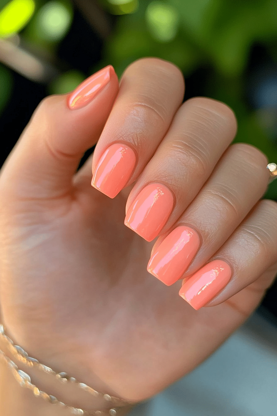 3. Soft Coral Glow (Nail Design Ideas For Women Over 70) - Nail Design Ideas For Women Over 70