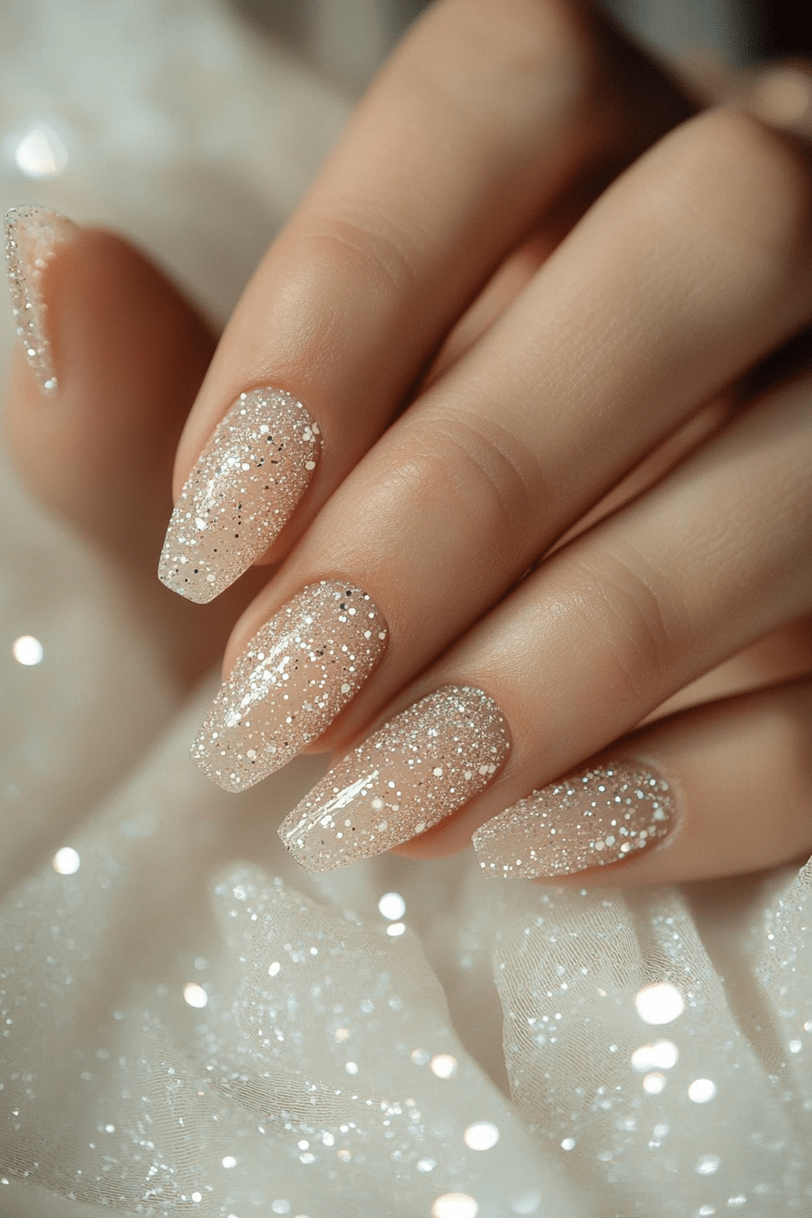10. Champagne Sparkle (Nail Design Ideas For Women Over 70) - Nail Design Ideas For Women Over 70