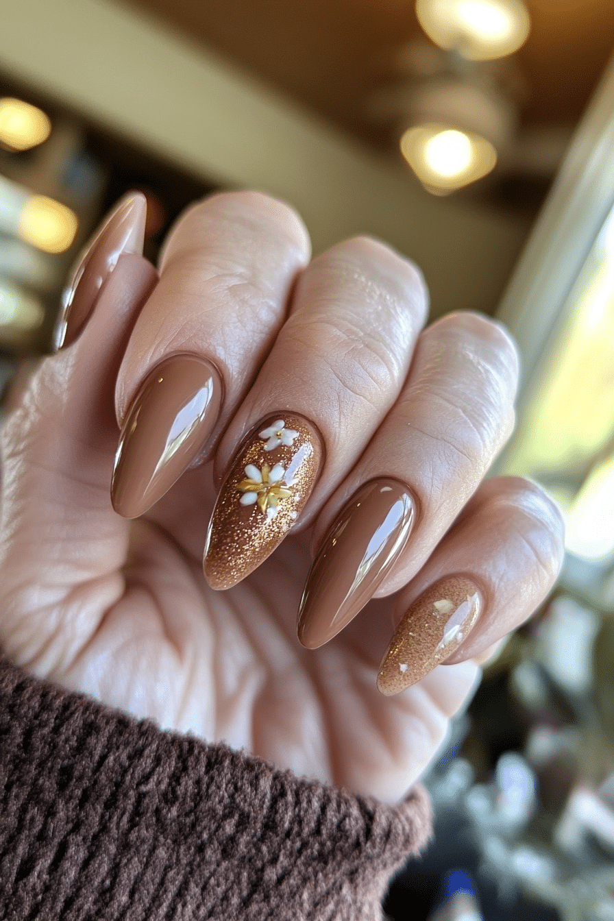 15. Mocha Bliss (Nail Design Ideas For Women Over 70) - Nail Design Ideas For Women Over 70