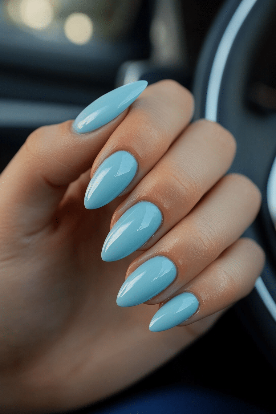 17. Serene Sky (Nail Design Ideas For Women Over 70) - Nail Design Ideas For Women Over 70