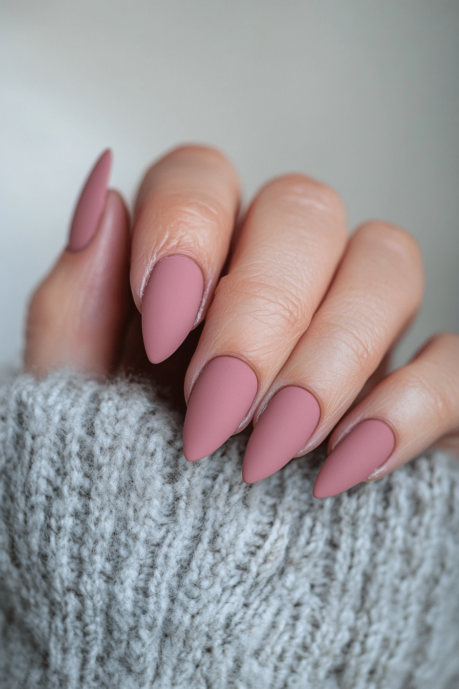 22. Dusty Rose Matte (Nail Design Ideas For Women Over 70) - Nail Design Ideas For Women Over 70