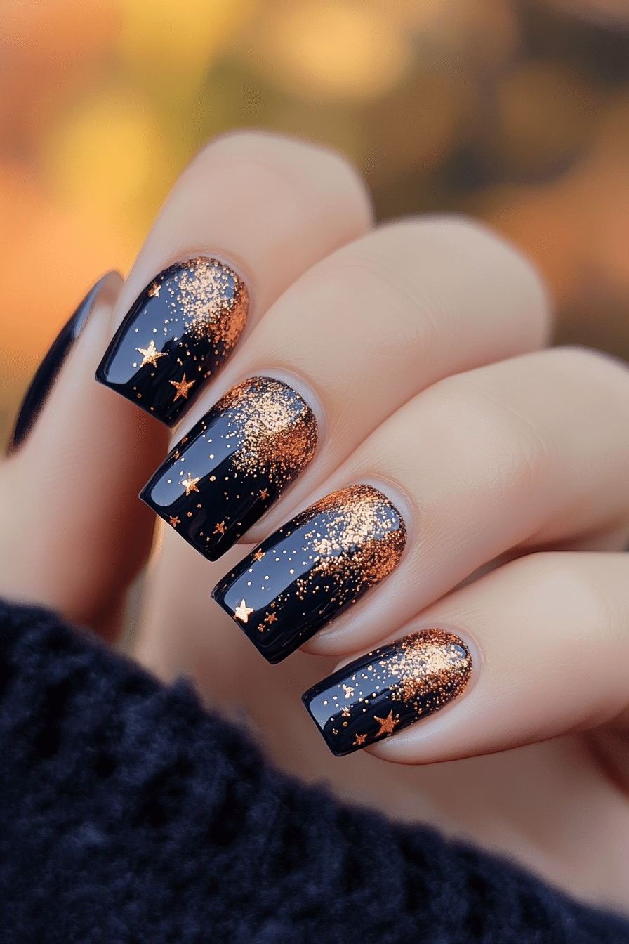 8. Autumn Twilight Sparkle (Fall Nail Design Ideas) - Fall Nail Design Ideas