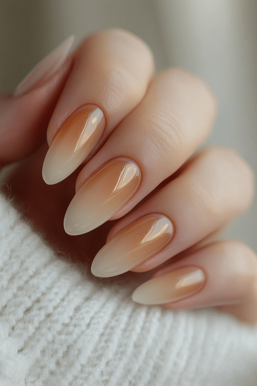 17. Amber Glow Tips (Fall Nail Design Ideas) - Fall Nail Design Ideas