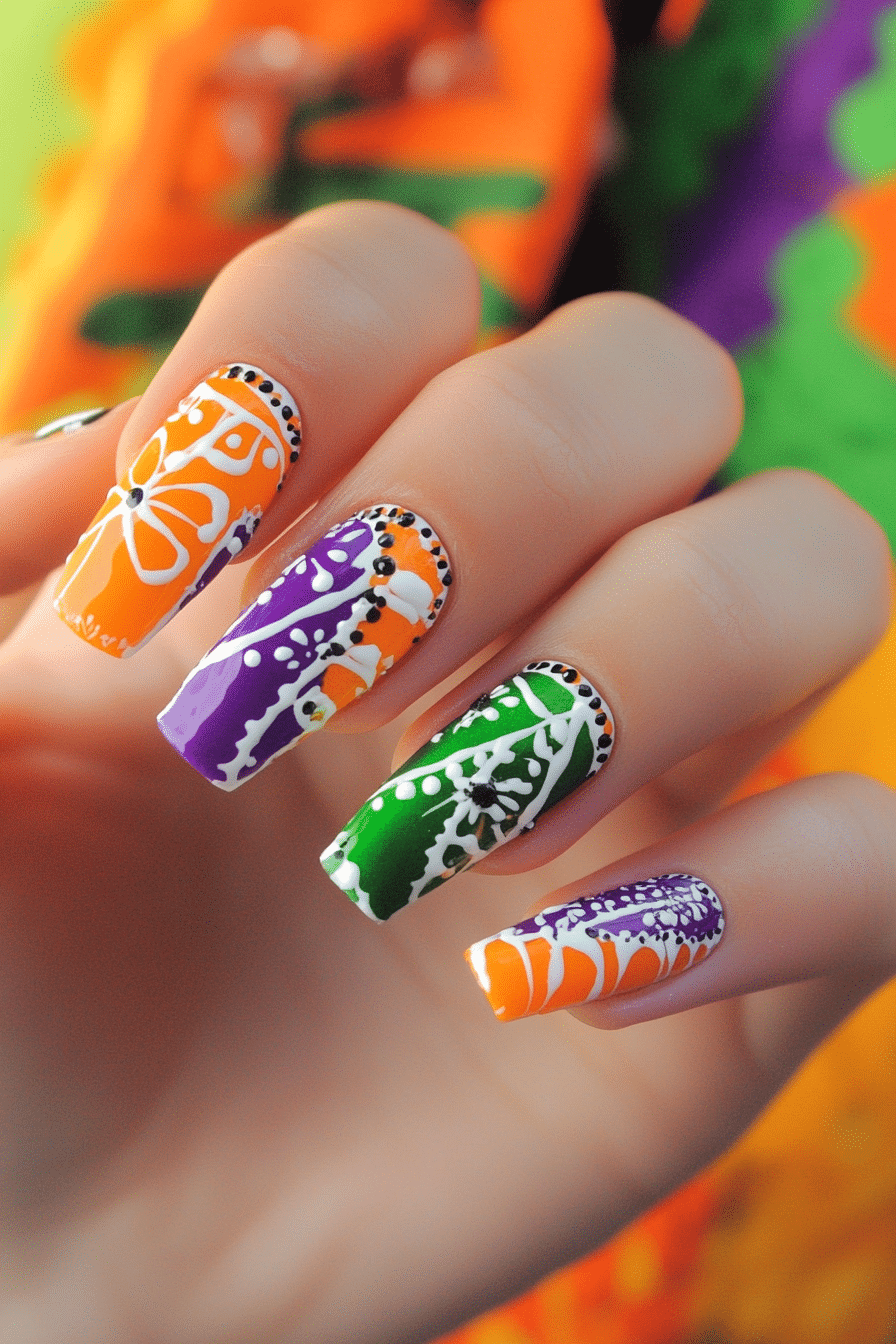 6. Papel Picado Patterns (Mexico Nail Design Ideas) - Mexico Nail Design Ideas