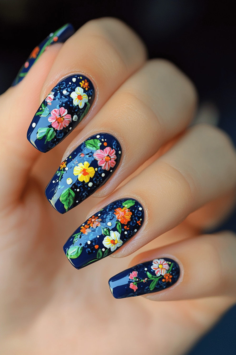 11. Frida’s Garden (Mexico Nail Design Ideas) - Mexico Nail Design Ideas