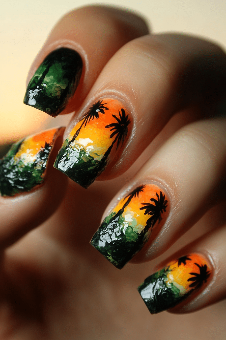 24. Agave Sunset (Mexico Nail Design Ideas) - Mexico Nail Design Ideas