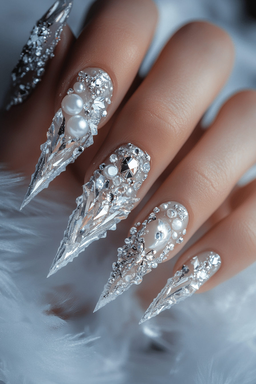 6. Winter Ice Queen (Ice Nail Design Ideas) - Ice Nail Design Ideas