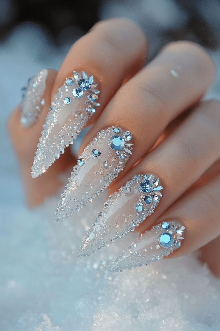 12. Frozen Pearl Luxe (Ice Nail Design Ideas) - Ice Nail Design Ideas