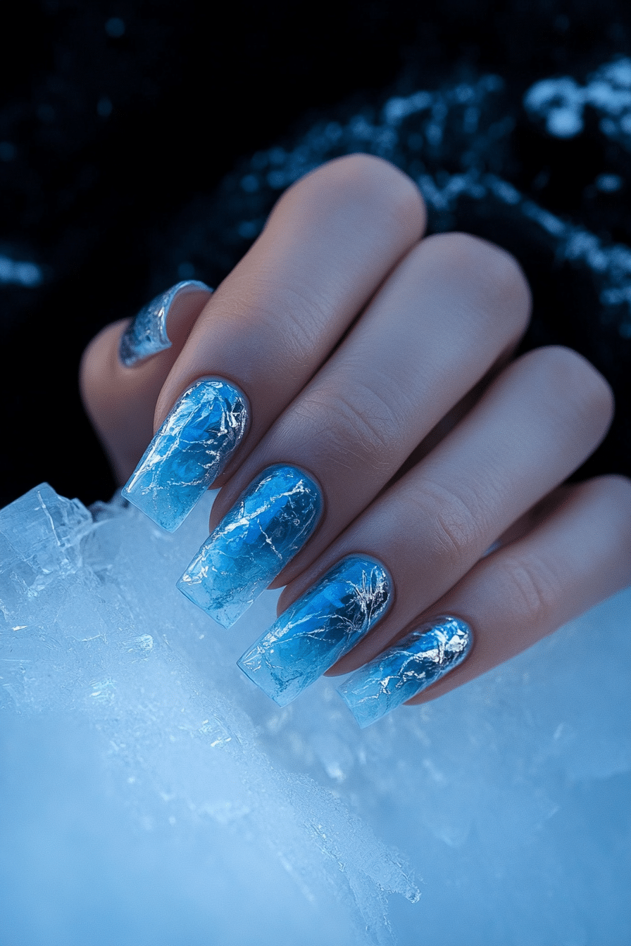 13. Glacial Iceberg Illusion (Ice Nail Design Ideas) - Ice Nail Design Ideas
