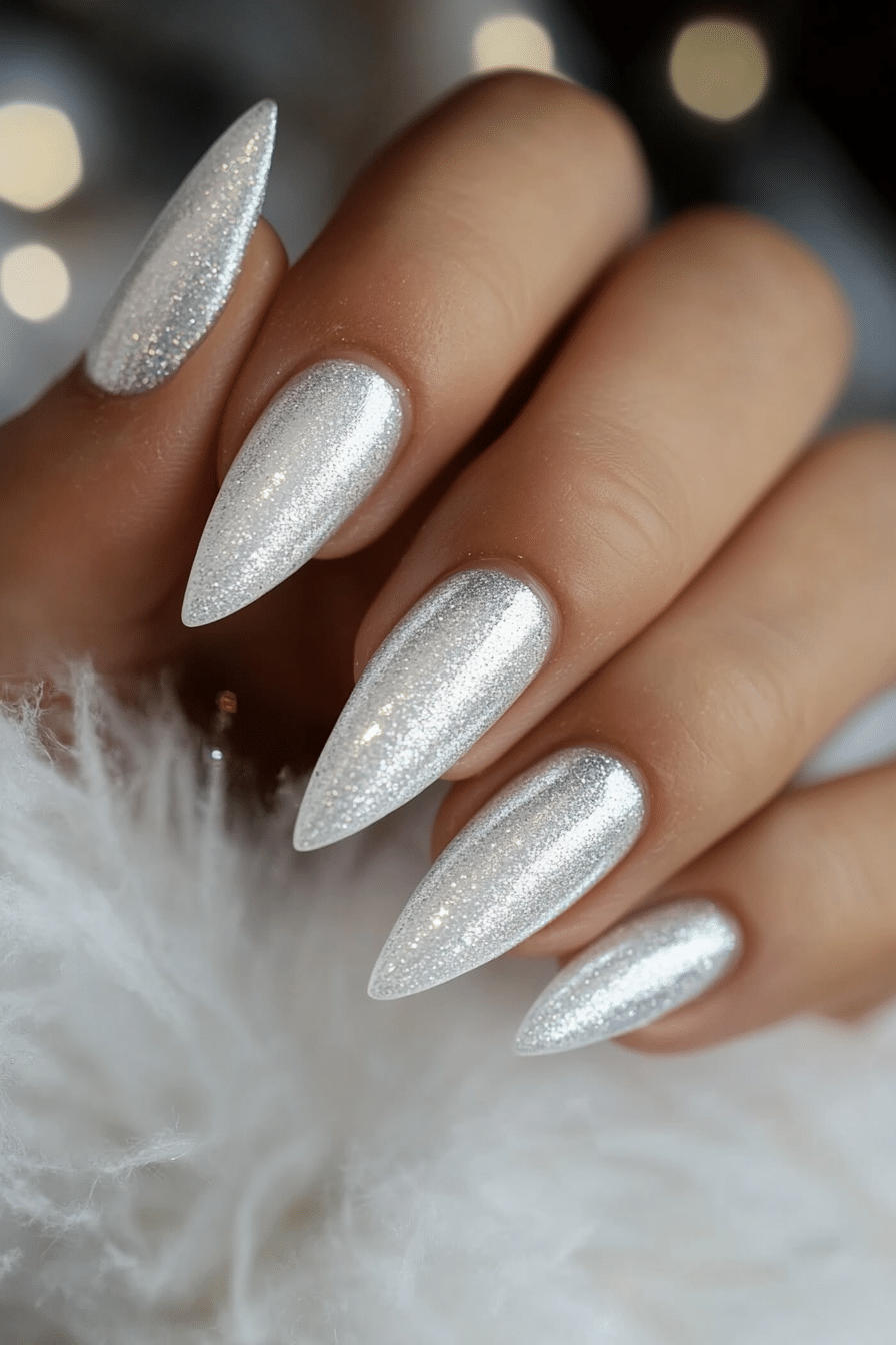 25. Snowy Quartz Glow (Ice Nail Design Ideas) - Ice Nail Design Ideas