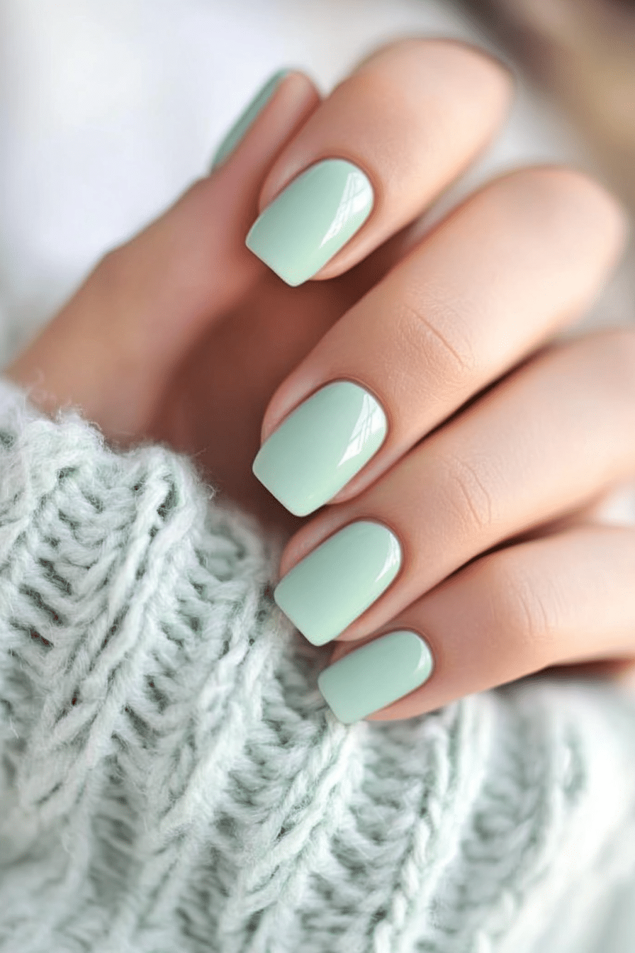9. Mint Green Classic (Simple Nail Design Ideas) - Simple Nail Design Ideas