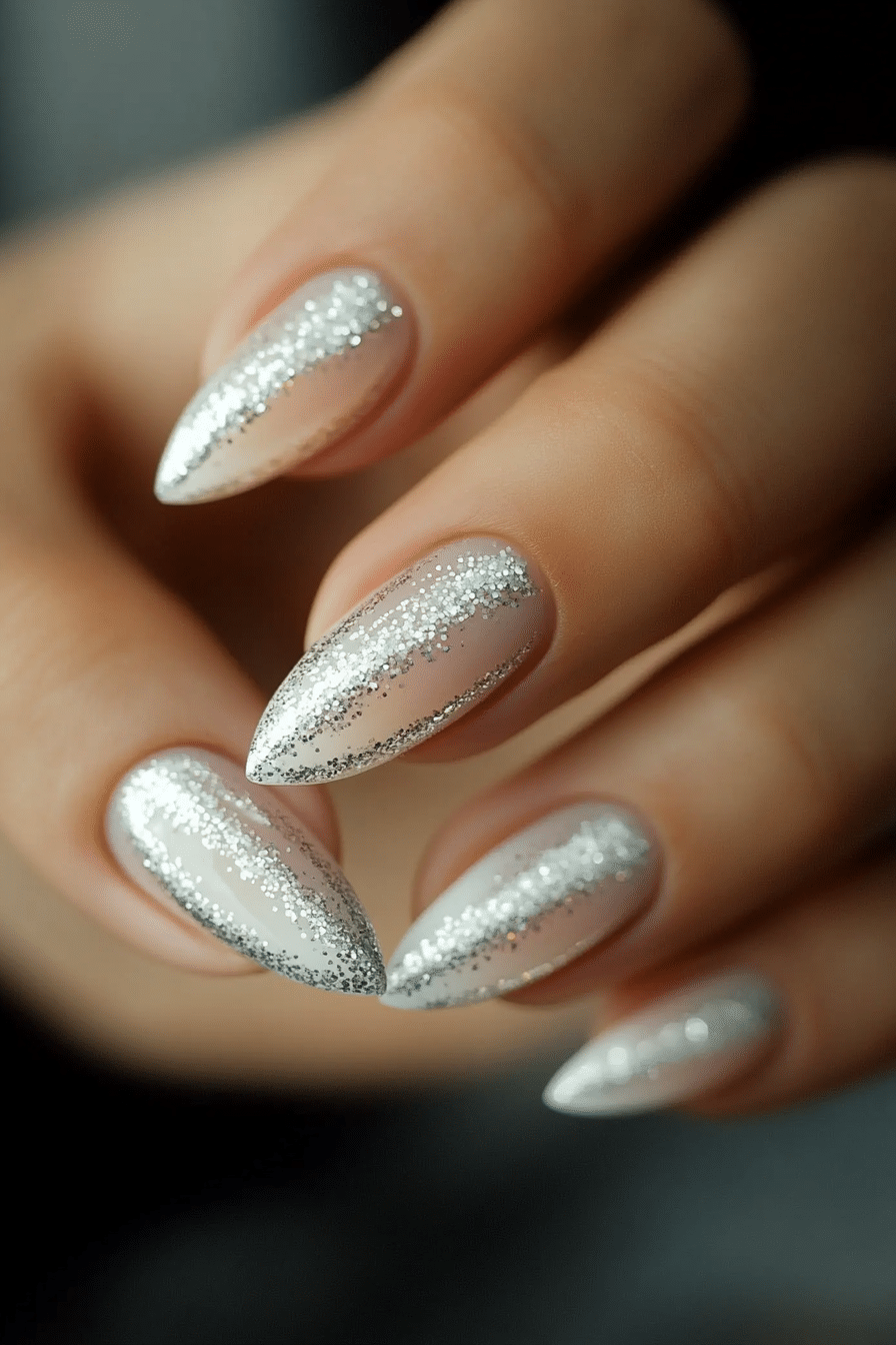 16. Elegant Silver Tips (Simple Nail Design Ideas) - Simple Nail Design Ideas