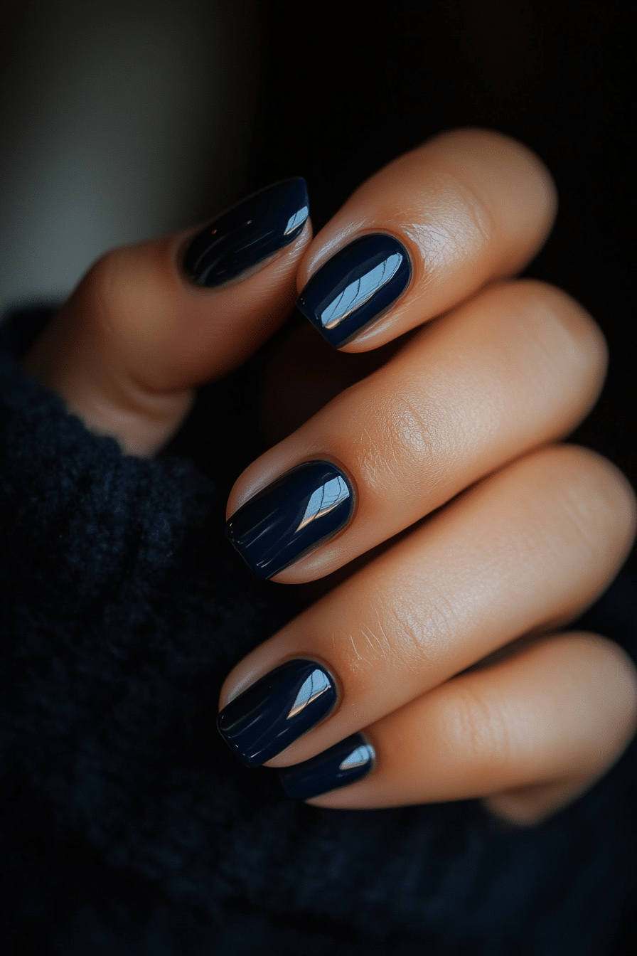25. Classic Navy Blue (Simple Nail Design Ideas) - Simple Nail Design Ideas