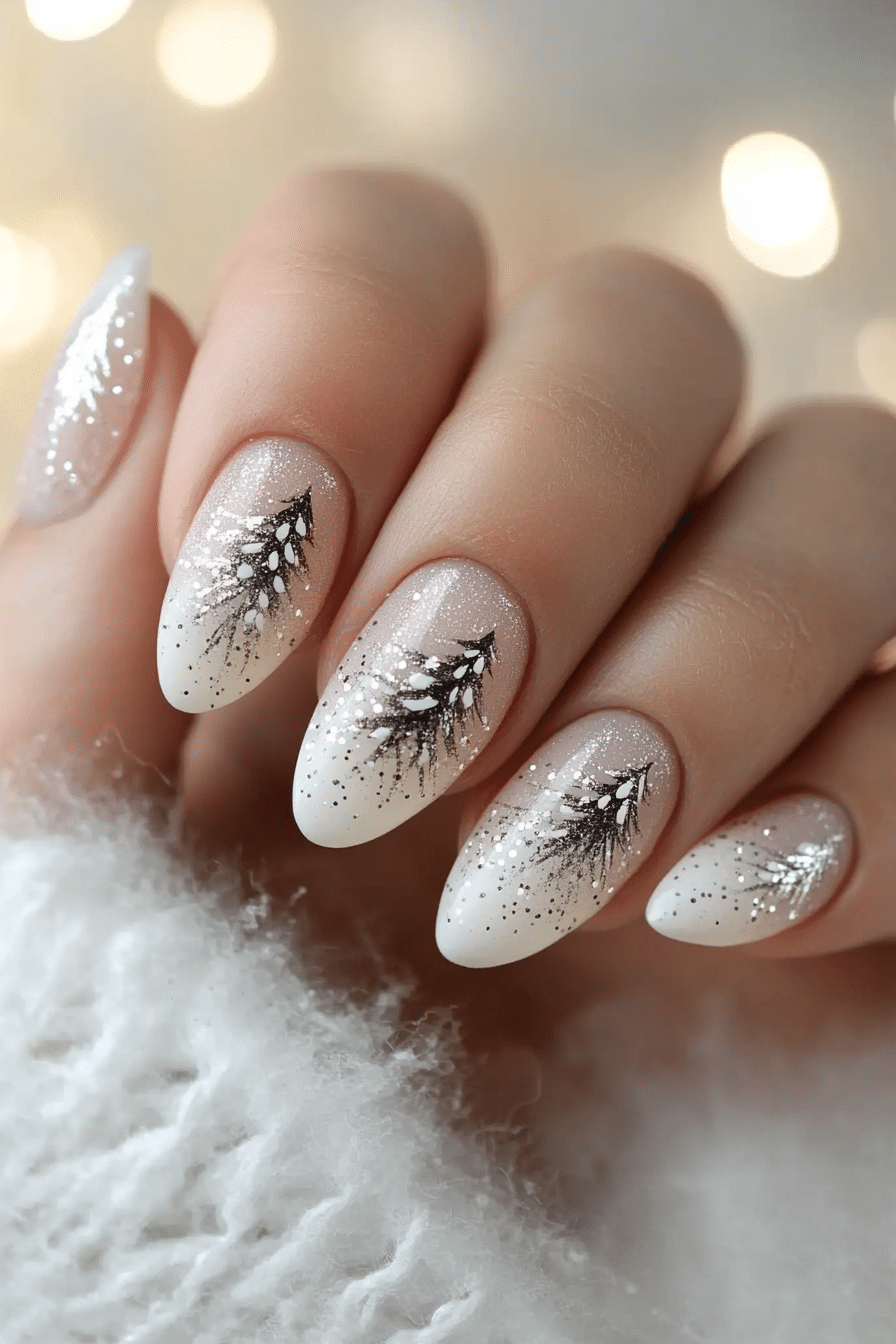 3. Snowy Wonderland Sparkle (Christmas Dip Nail Design Ideas) - Christmas Dip Nail Design Ideas