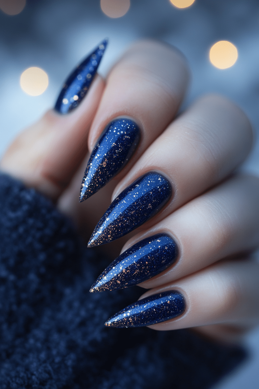 8. Midnight Winter Sky (Christmas Dip Nail Design Ideas) - Christmas Dip Nail Design Ideas