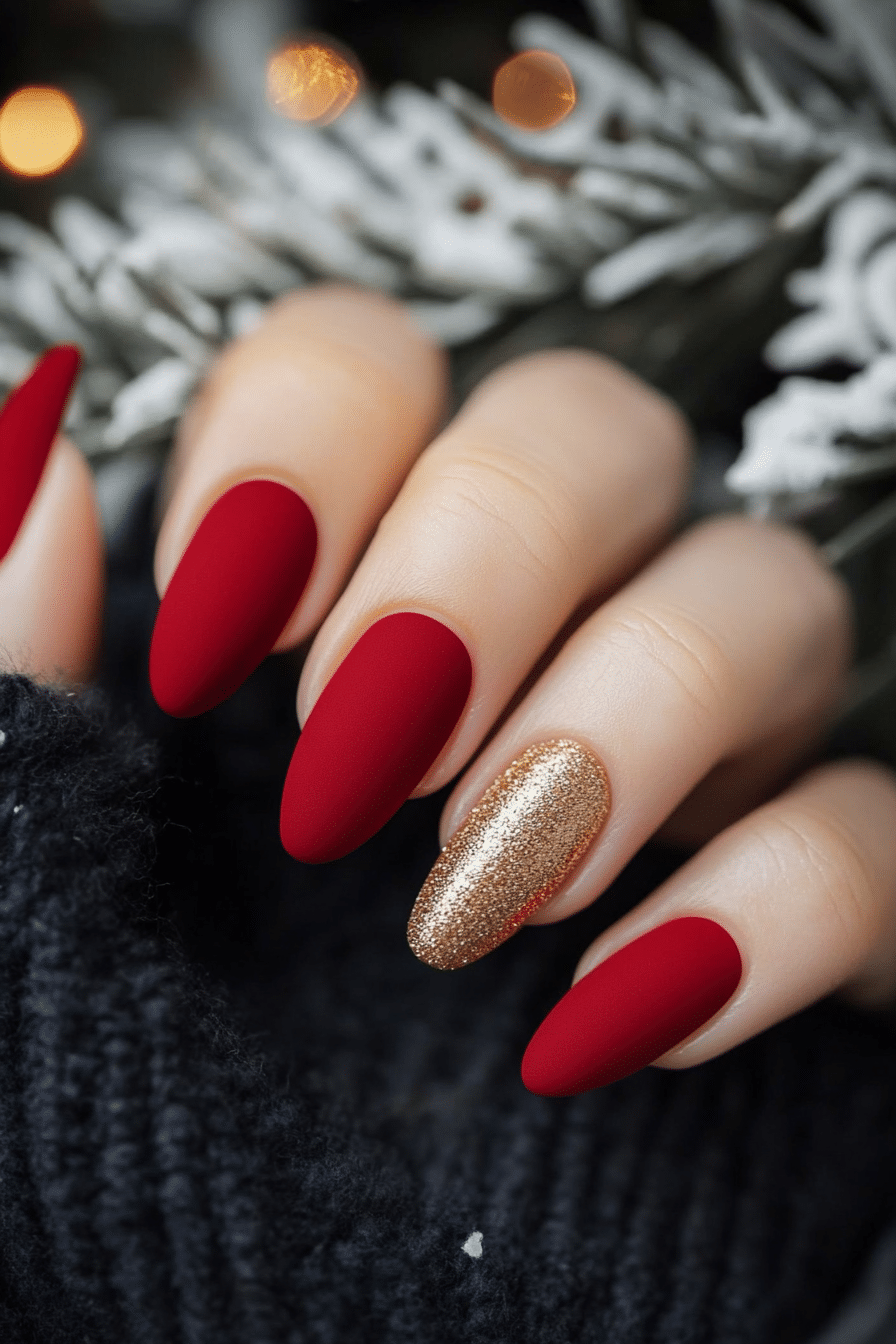 9. Red Velvet Elegance (Christmas Dip Nail Design Ideas) - Christmas Dip Nail Design Ideas