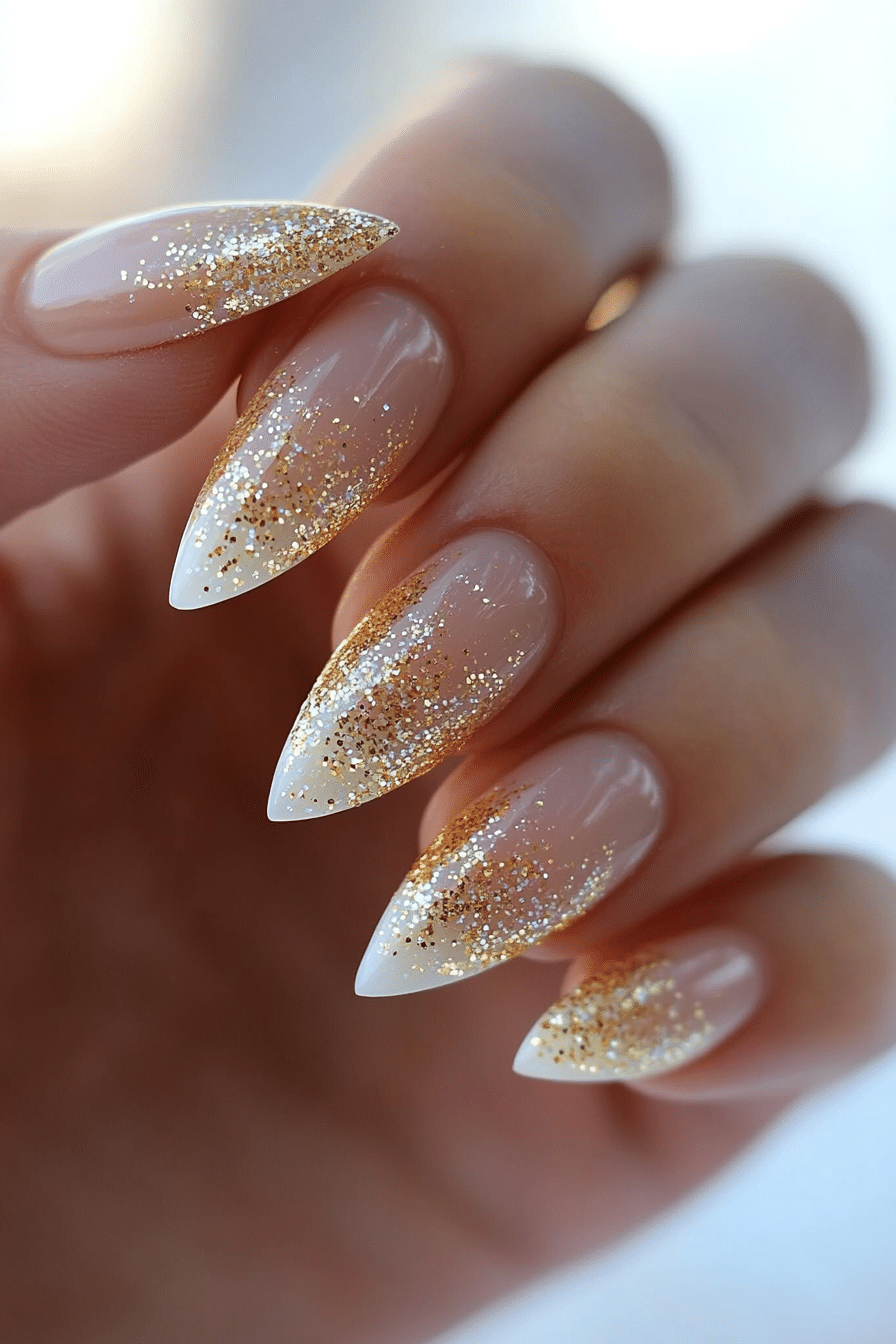 16. Champagne Toast (Christmas Dip Nail Design Ideas) - Christmas Dip Nail Design Ideas