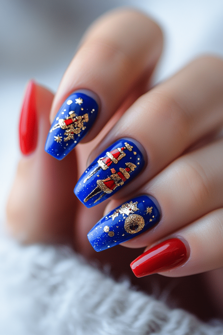 17. Nutcracker Dreams (Christmas Nail Design Ideas) - Christmas Nail Design Ideas