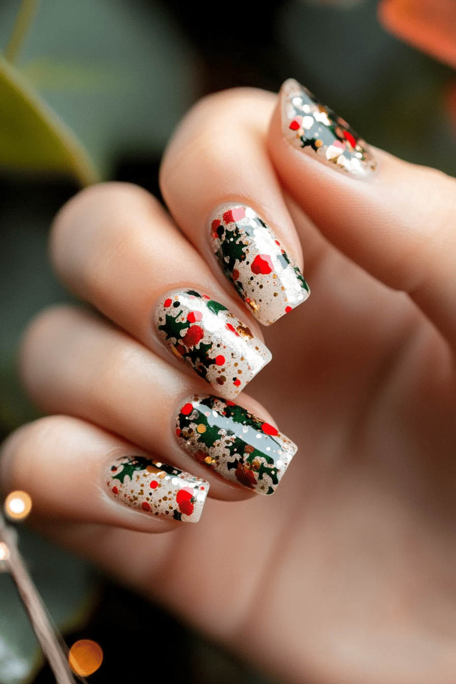 20. Festive Confetti Celebration (Christmas Nail Design Ideas) - Christmas Nail Design Ideas