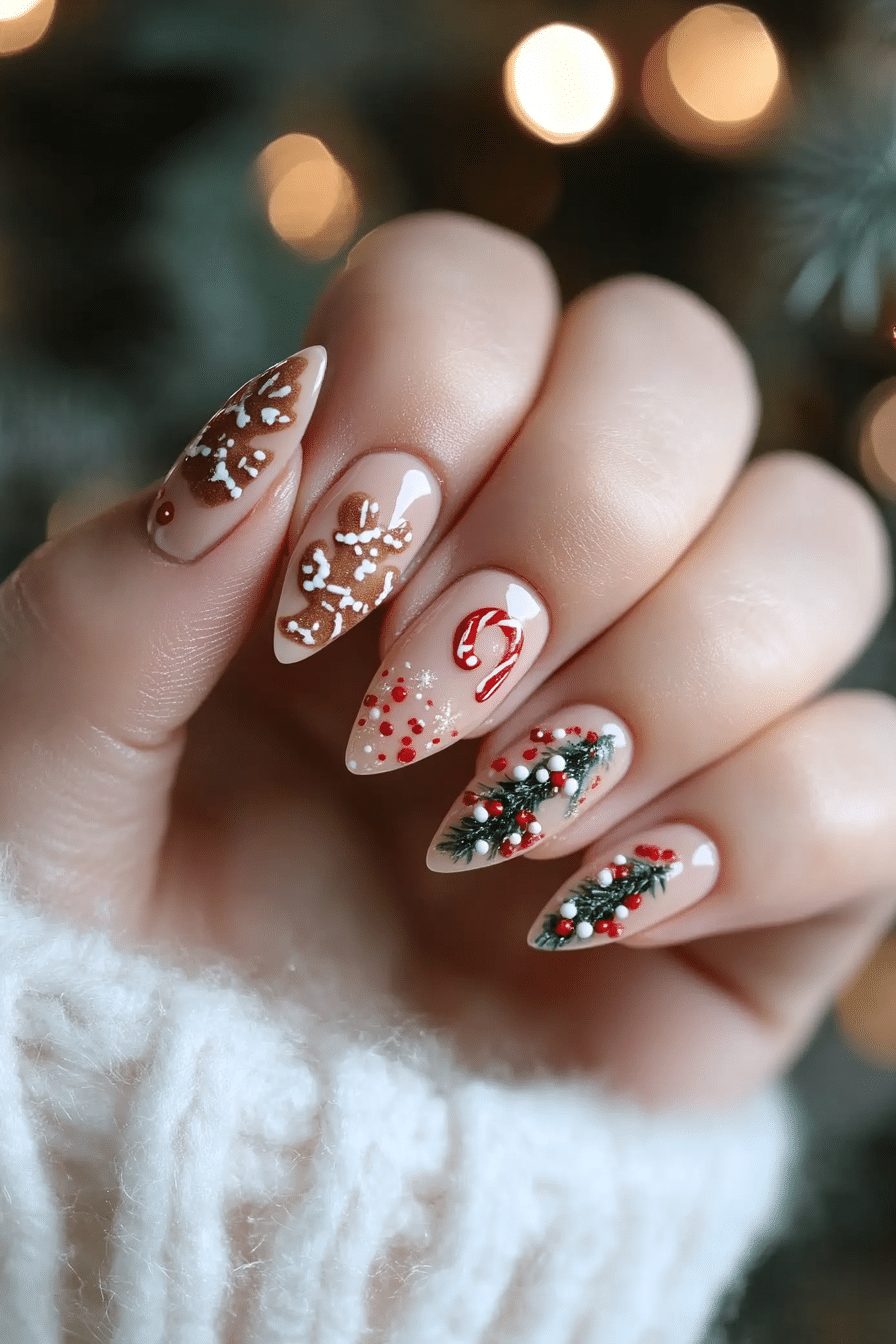 24. Sugar Cookie Chic (Christmas Nail Design Ideas) - Christmas Nail Design Ideas