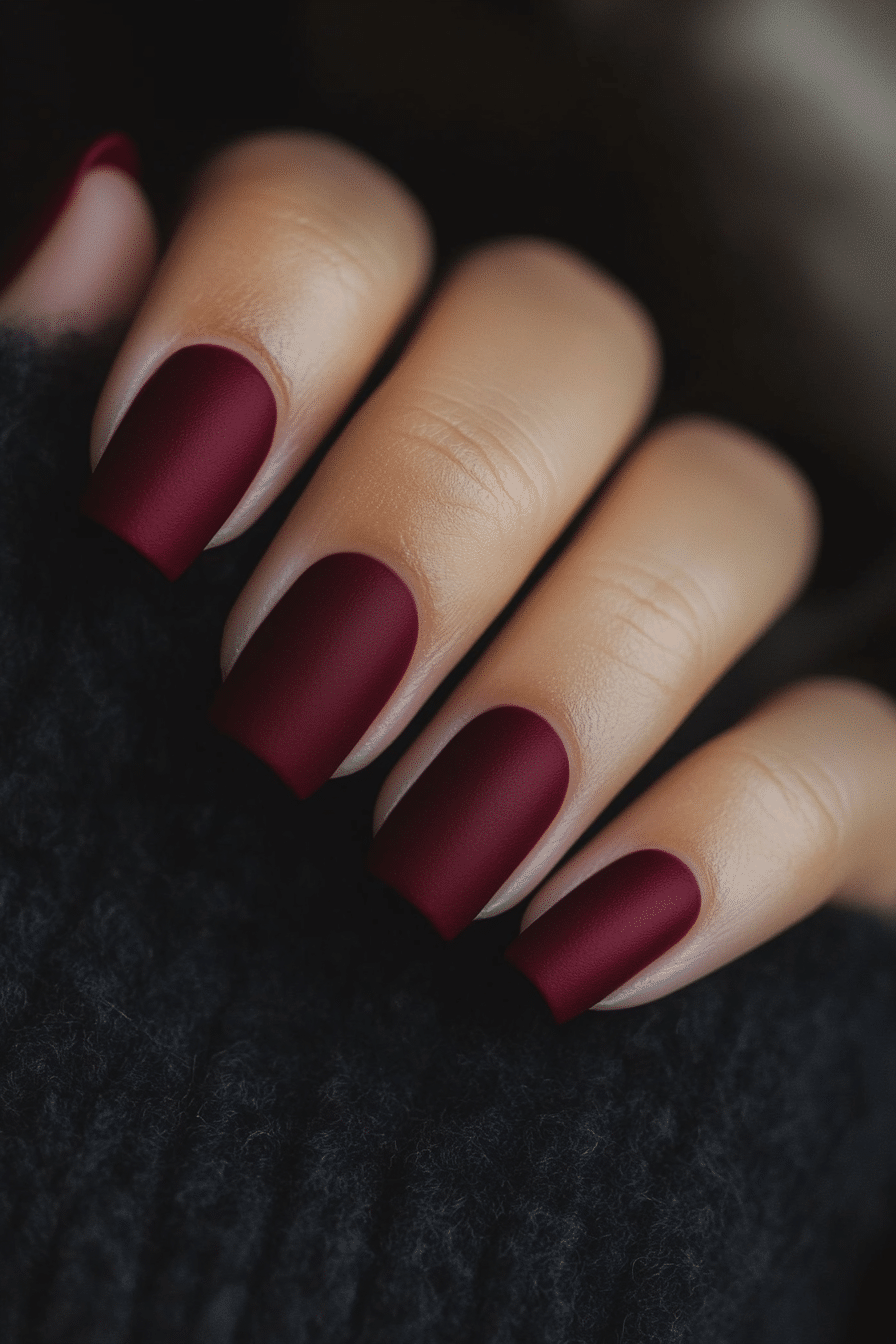 2. Velvet Burgundy (One Color Nail Design Ideas) - One Color Nail Design Ideas