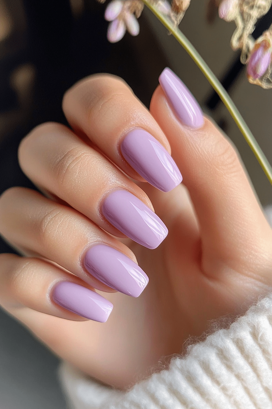 3. Pastel Lilac Whisper (One Color Nail Design Ideas) - One Color Nail Design Ideas