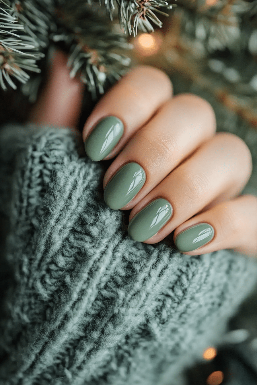 5. Mossy Olive (One Color Nail Design Ideas) - One Color Nail Design Ideas
