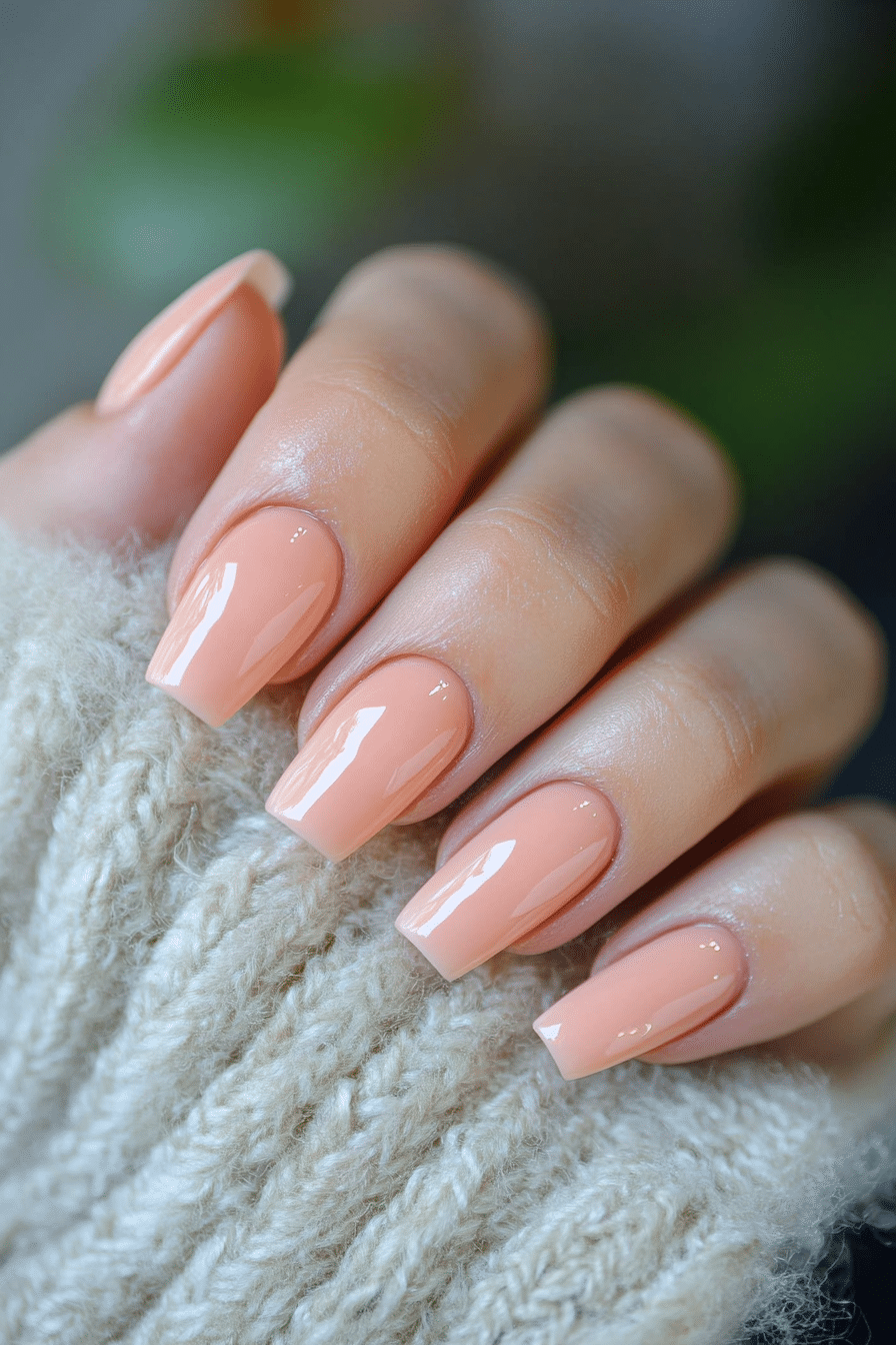 12. Peach Sorbet Sheen (One Color Nail Design Ideas) - One Color Nail Design Ideas