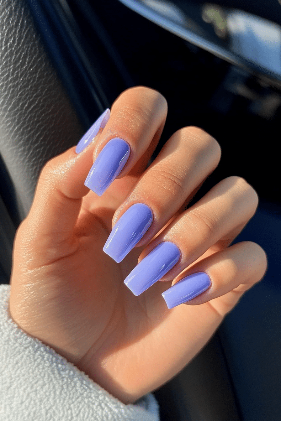 17. Periwinkle Dream (One Color Nail Design Ideas) - One Color Nail Design Ideas