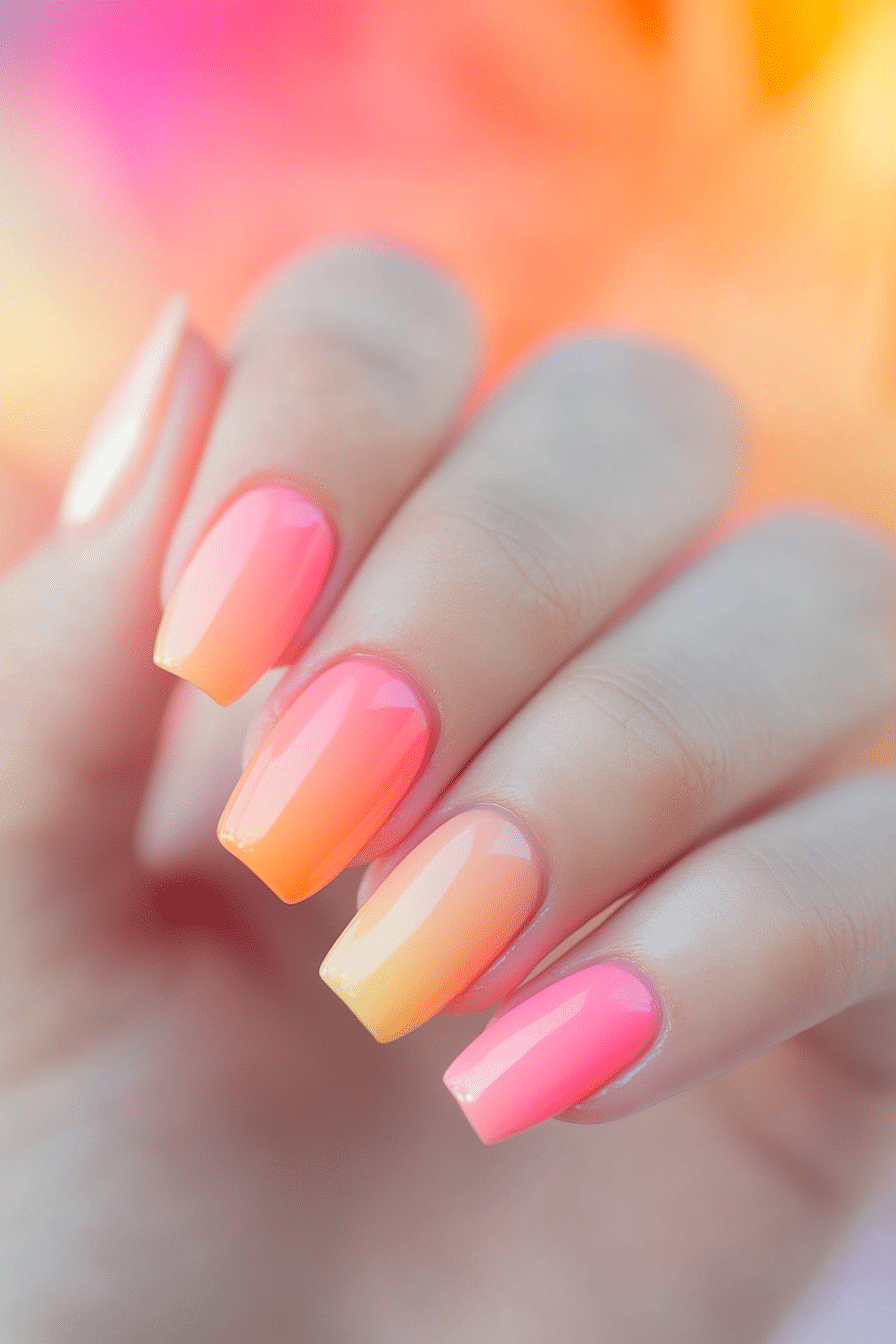 10. Sunset Sorbet (Cute Nail Design Ideas) - Cute Nail Design Ideas