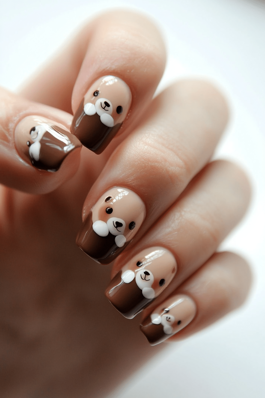 13. Teddy Bear Brown (Cute Nail Design Ideas) - Cute Nail Design Ideas