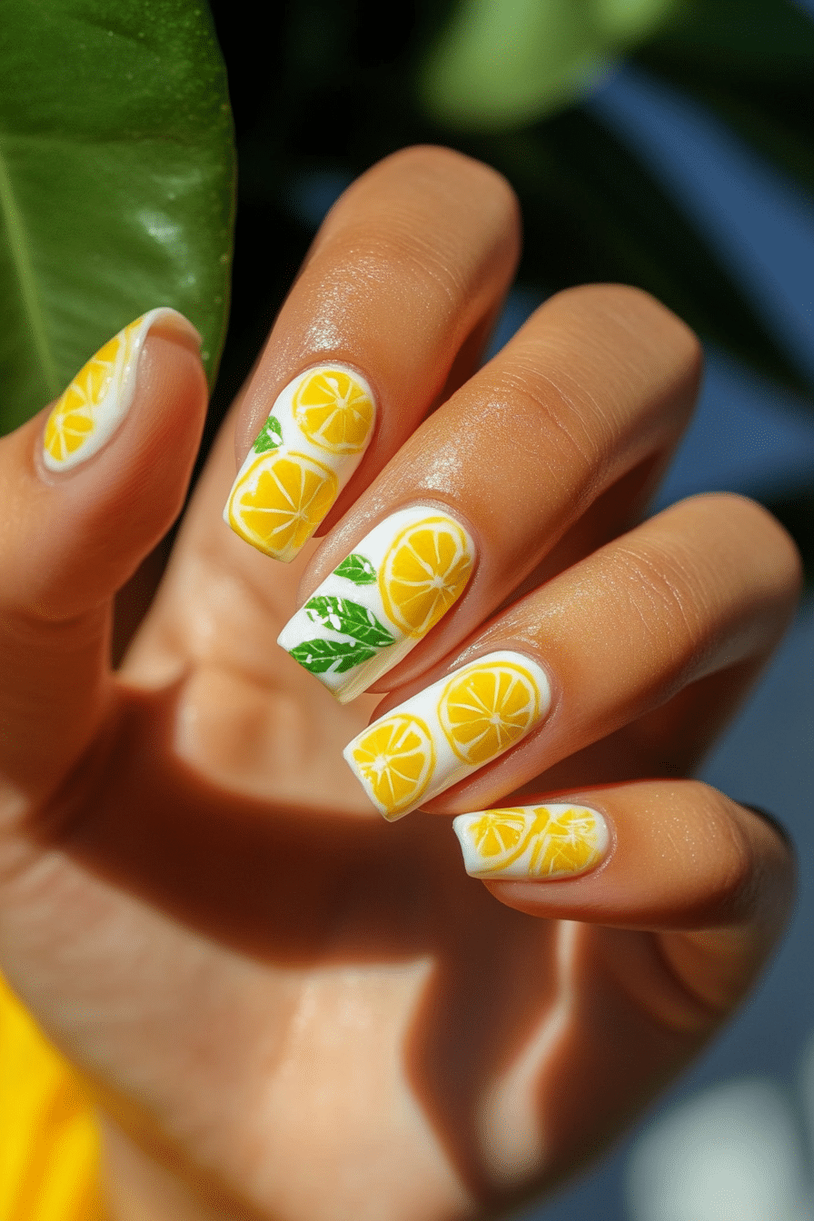 15. Lemon Zest (Cute Nail Design Ideas) - Cute Nail Design Ideas