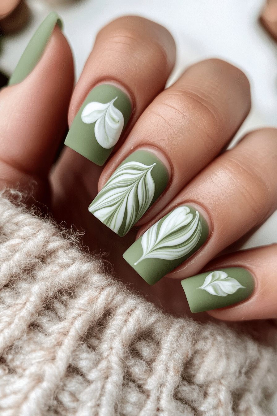 20. Matcha Latte Love (Cute Nail Design Ideas) - Cute Nail Design Ideas
