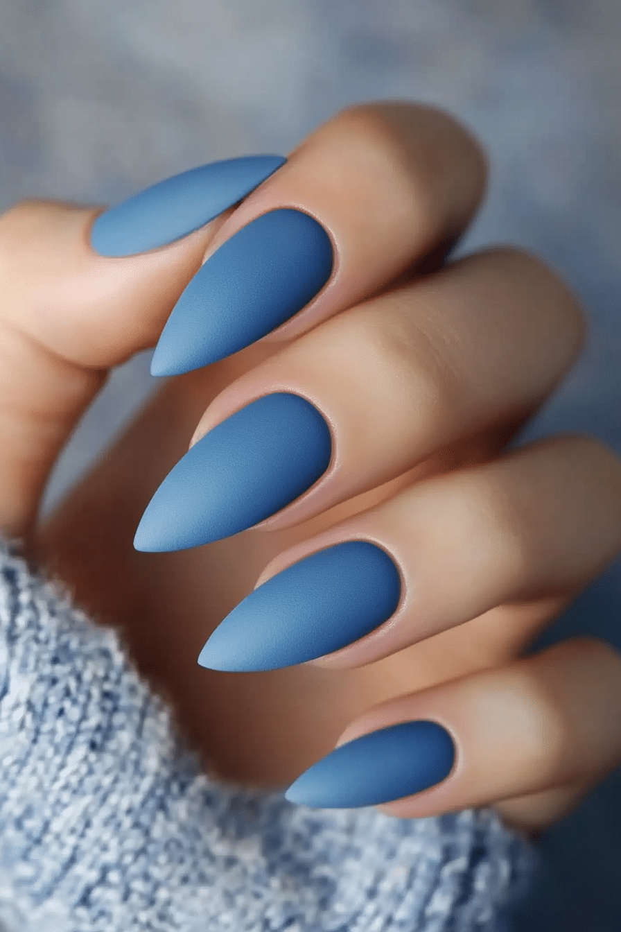 4. Soft Denim Chic (Blue Spring Nail Design Ideas) - Blue Spring Nail Design Ideas