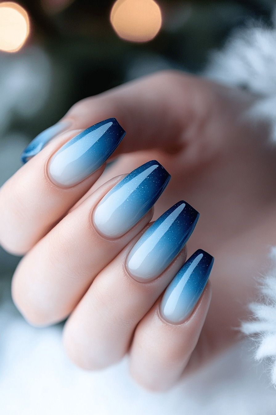 9. Icy Blue Gradient (Blue Spring Nail Design Ideas) - Blue Spring Nail Design Ideas