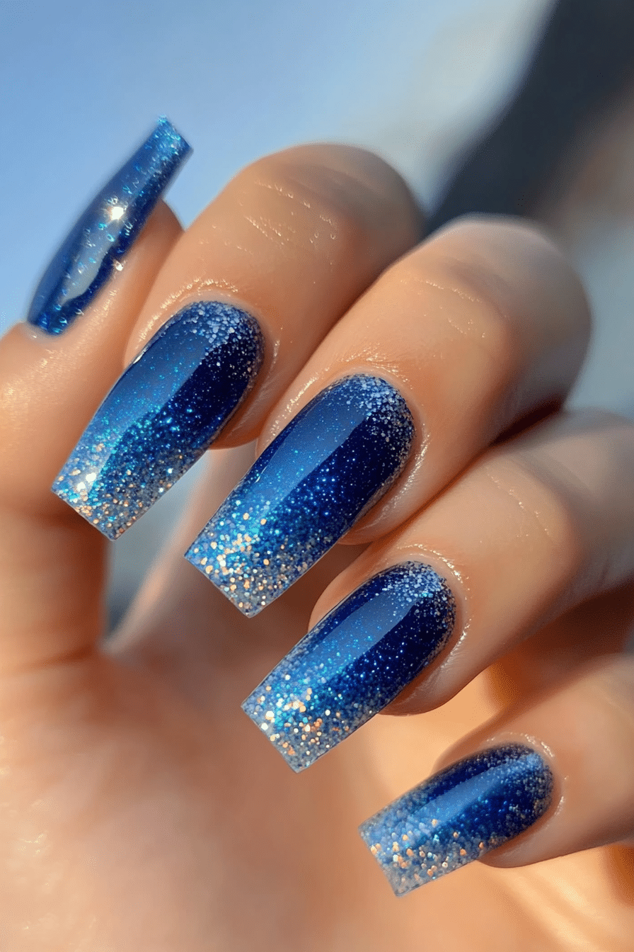 13. Sapphire Sparkle (Blue Spring Nail Design Ideas) - Blue Spring Nail Design Ideas