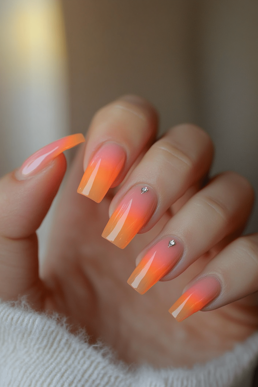 6. Sunset Peach Melt (Basic Nail Design Ideas) - Basic Nail Design Ideas