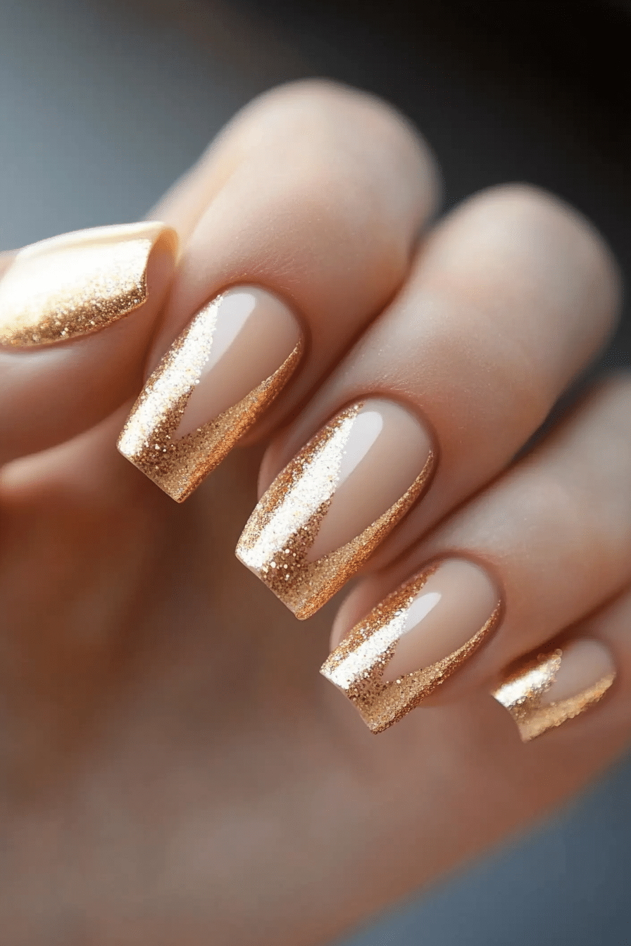 15. Golden Glow Accent (Basic Nail Design Ideas) - Basic Nail Design Ideas