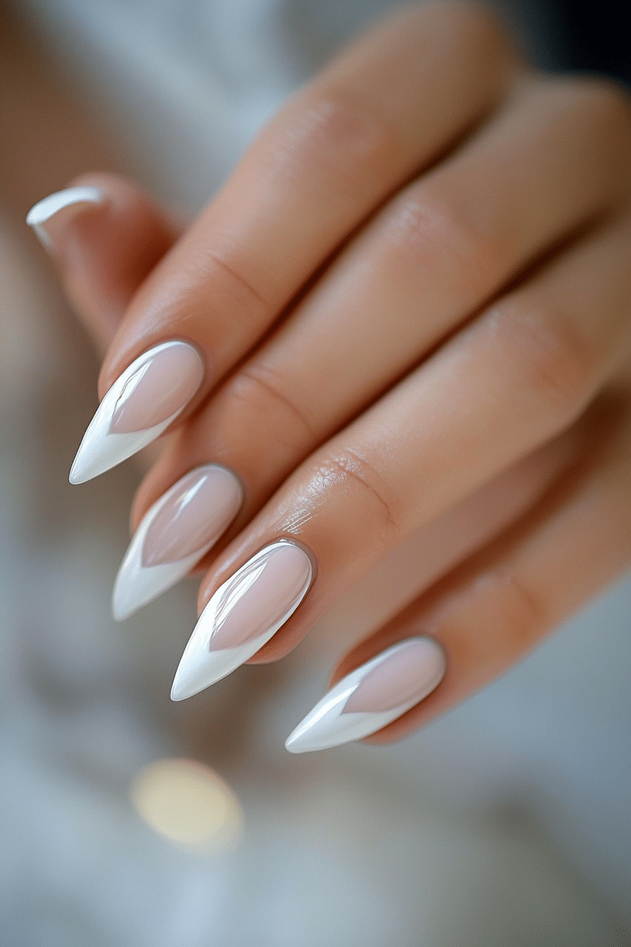 1. Classic White French Tips (French Tip Nail Design Ideas) - French Tip Nail Design Ideas