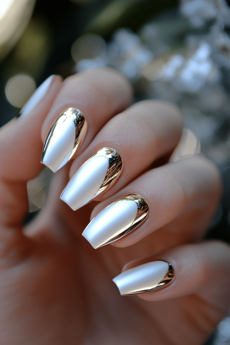 3. Chrome Edge (French Tip Nail Design Ideas) - French Tip Nail Design Ideas