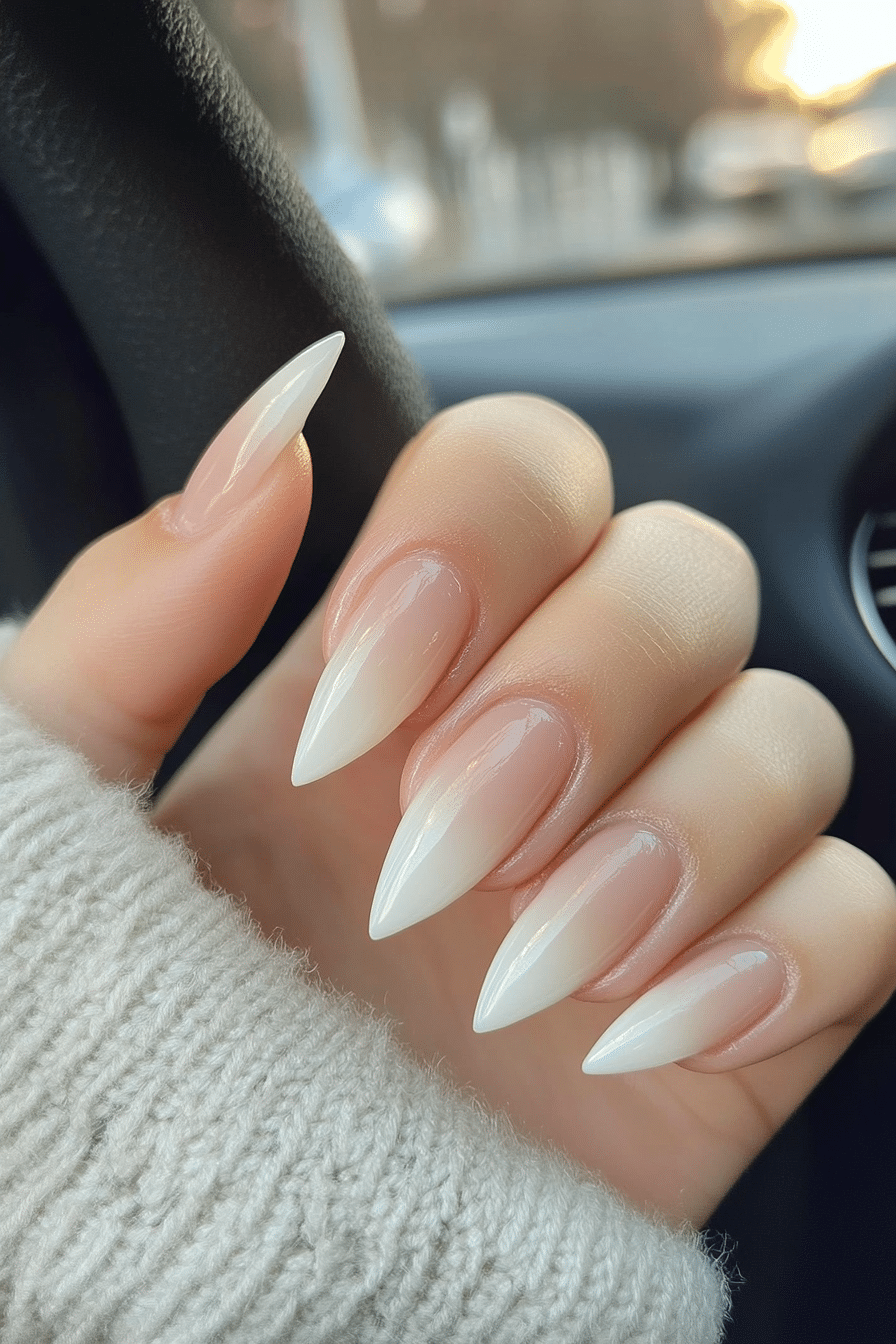 4. French Ombré Fade (French Tip Nail Design Ideas) - French Tip Nail Design Ideas