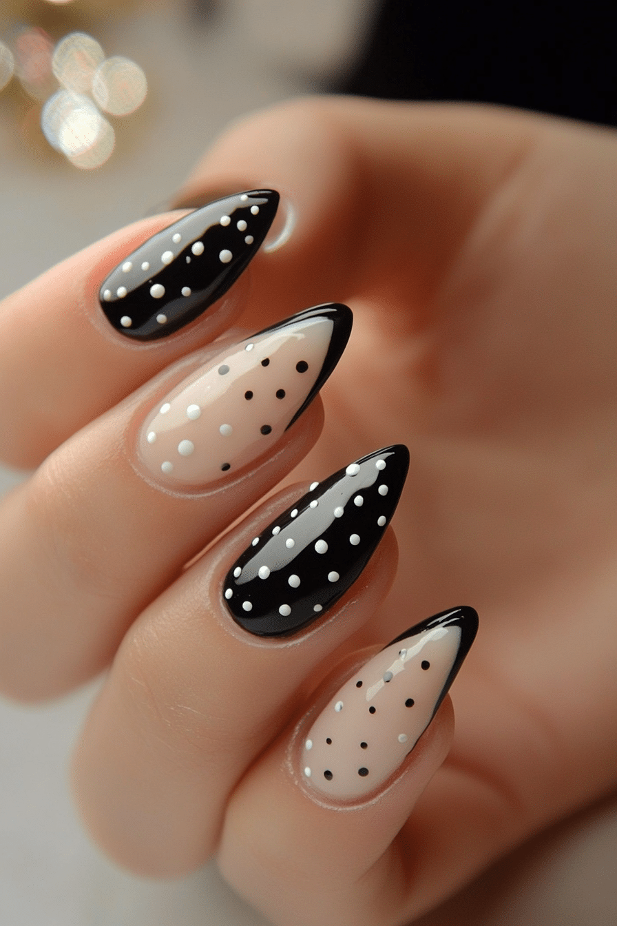 18. Dotted French Tips (French Tip Nail Design Ideas) - French Tip Nail Design Ideas